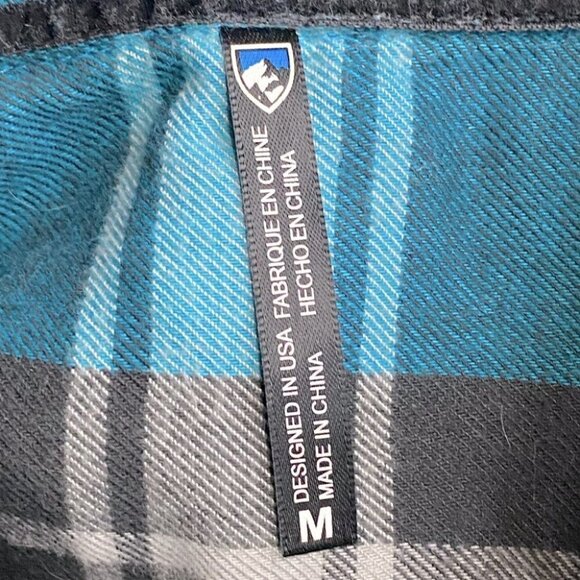 KUHL Blue Plaid Button up Shirt M - Picture 6 of 14
